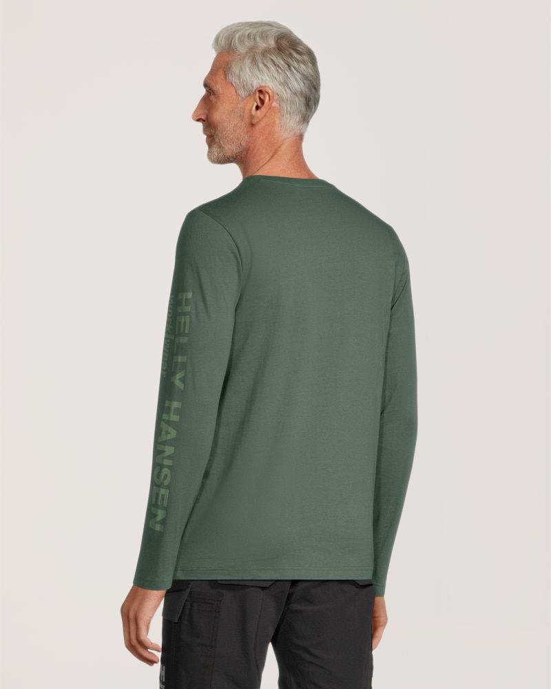 Helly Hansen Workwear Men's Sleeve Logo Cotton Long Sleeve T Shirt