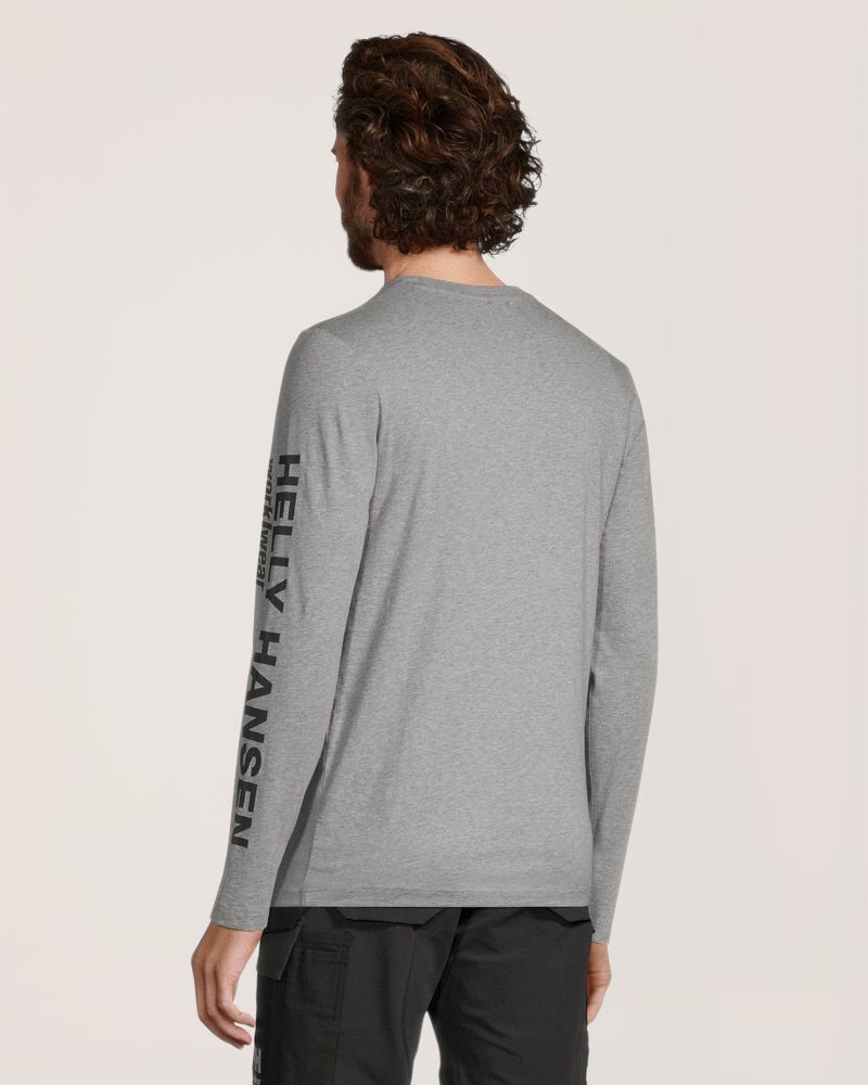 Helly Hansen Workwear Men's Sleeve Logo Cotton Long Sleeve T Shirt