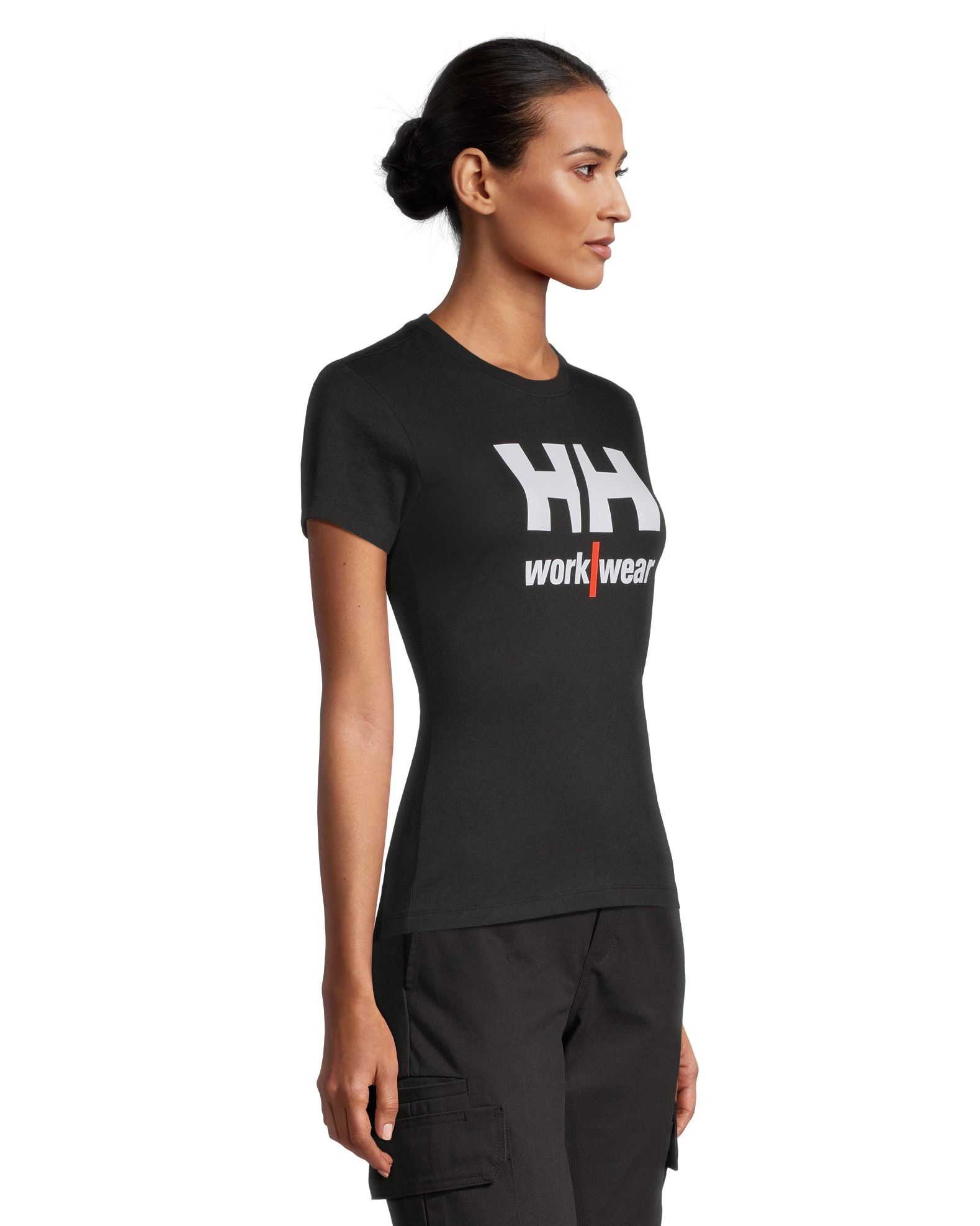 T-shirt à manches courtes en coton avec logo sur la poitrine pour femmes, Helly Hansen Workwear