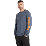 Timberland Pro Men's Core Logo Long Sleeve Crewneck Cotton Work T-Shirt Front_Angled_Left