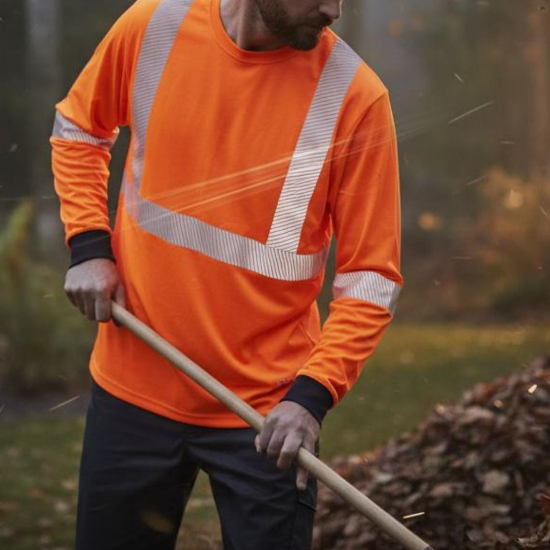 T-shirt de travail haute visibilité à manches longues avec FRESHTECHMD et insectifuge pour hommes, série WorkPro, Dakota