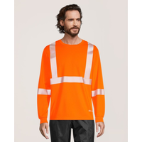 T-shirt de travail haute visibilité à manches longues avec FRESHTECHMD et insectifuge pour hommes, série WorkPro, Dakota Front_Flat