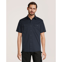 Chemise de travail à manches courtes en coton extensible pour hommes, série WorkPro, Dakota