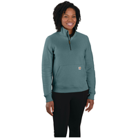 Chandail en molleton à coupe décontractée avec glissière 1/4 pour femmes Front_Angled_Right