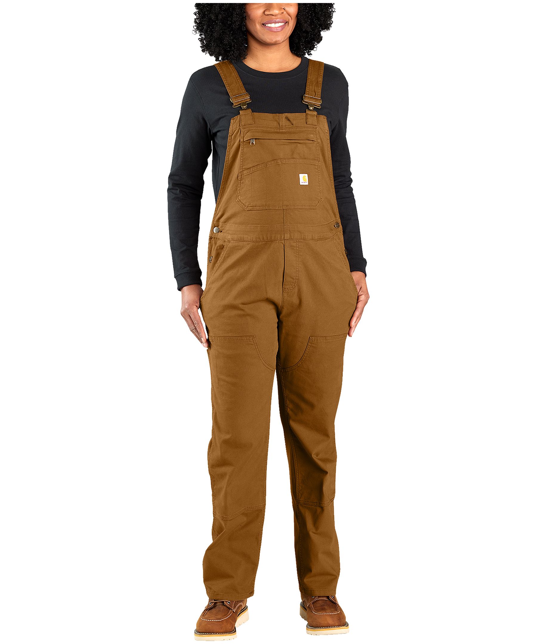 Carhartt Women's Rugged Flex Loose Fit Double Front Canvas Bib Overalls