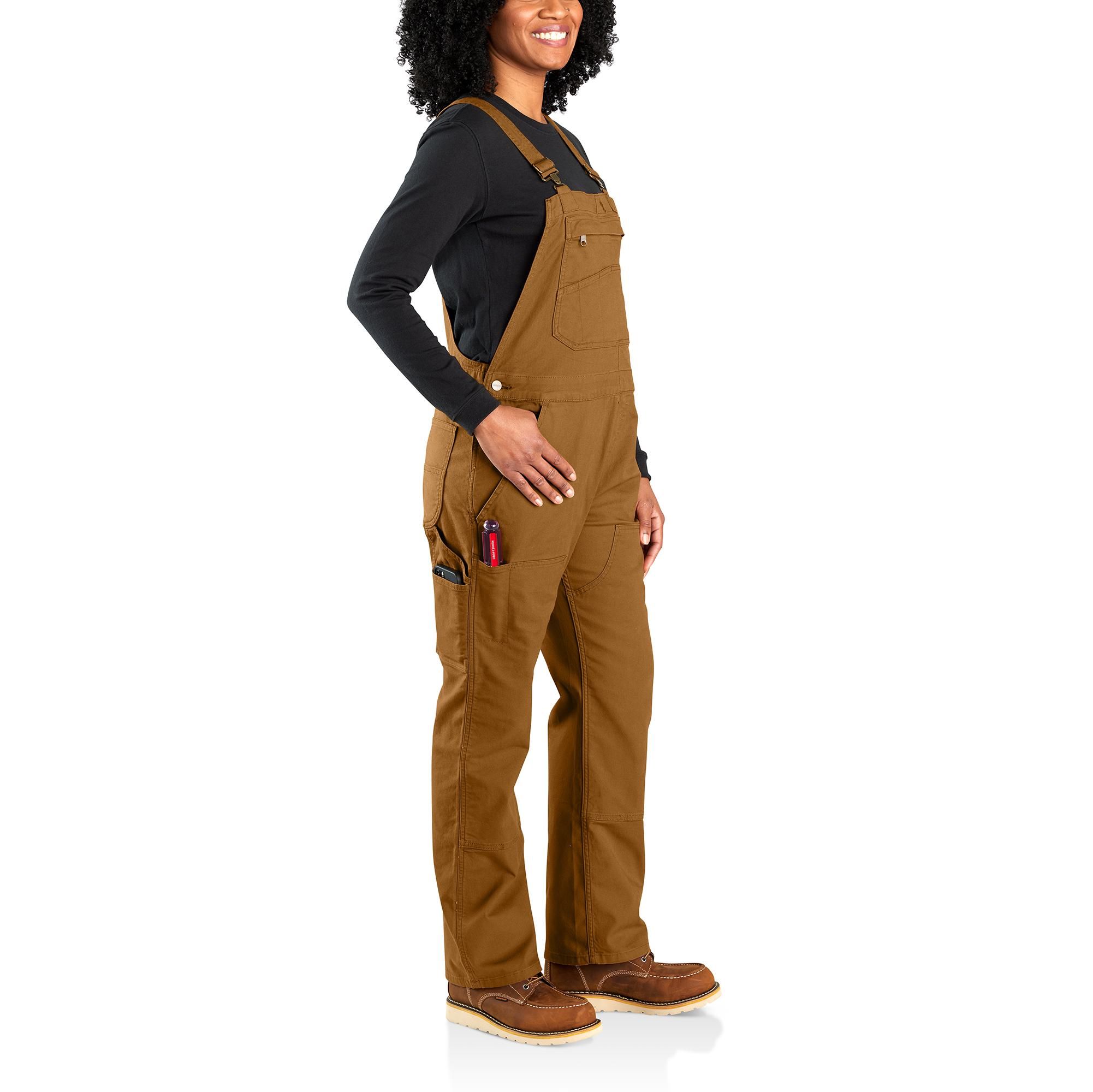 【Carhartt】 DOUBLE-FRONT BIB レデ イスオーバーオール Carhartt Women's Rugged Flex Loose Fit Double Front Canvas