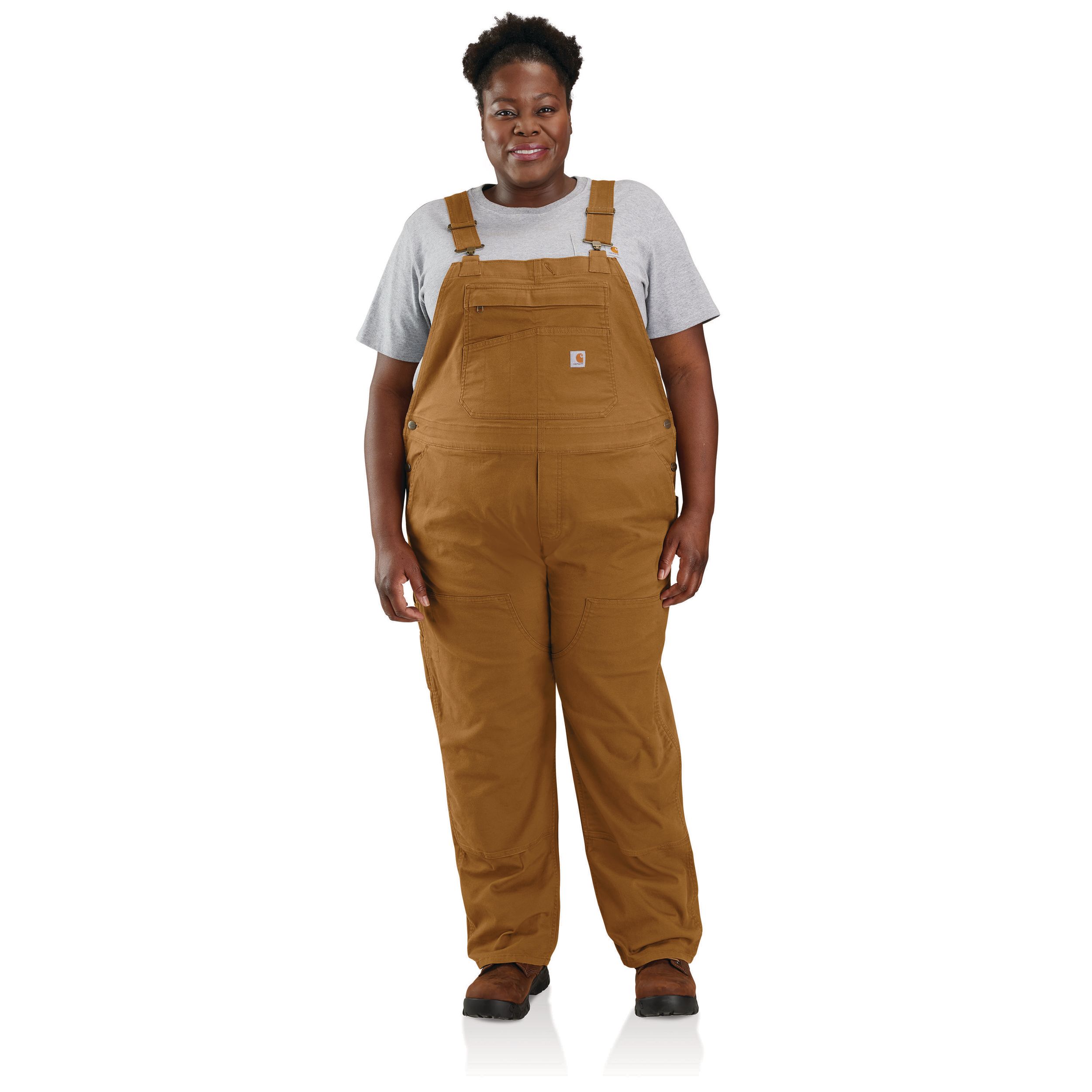 Carhartt Women's Rugged Flex Loose Fit Double Front Canvas Bib Overalls