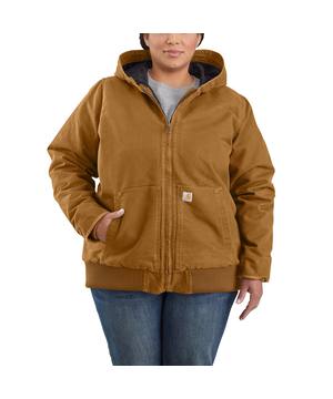 Veste sportive isolée à coupe ample en coutil délavé avec capuche pour femmes Carhartt