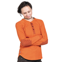 Dovetail Women's Rugged Thermal Henley Shirt Front_Angled_Right