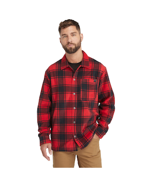 Timberland Pro Men's Gritman Printed Plaid Snap Close Fleece Shirt