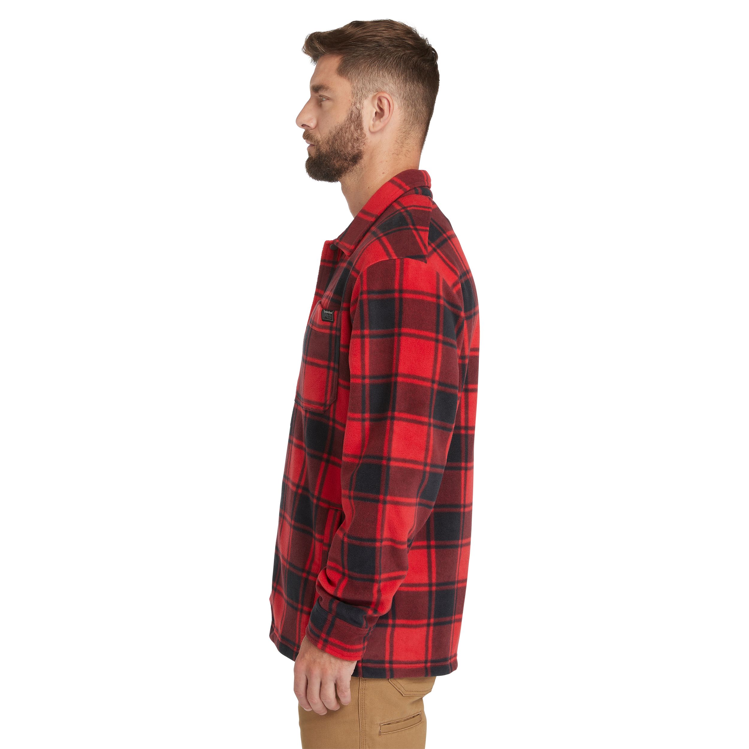 Timberland Pro Men's Gritman Printed Plaid Snap Close Fleece Shirt