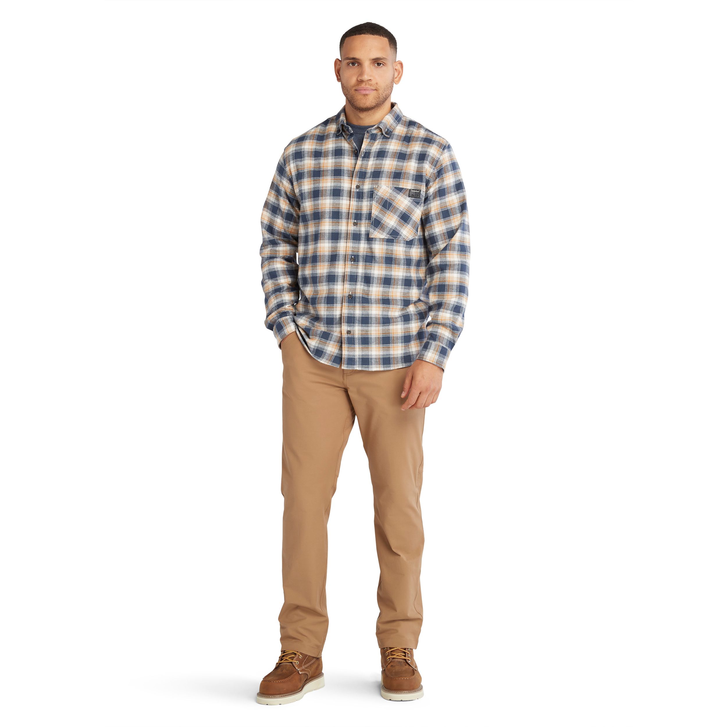Timberland Pro Men's Woodfort Lightweight Long Sleeve Original Fit Flannel Shirt