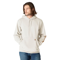 Chandail en molleton à capuche de poids moyen avec logo sur la manche pour hommes, Carhartt