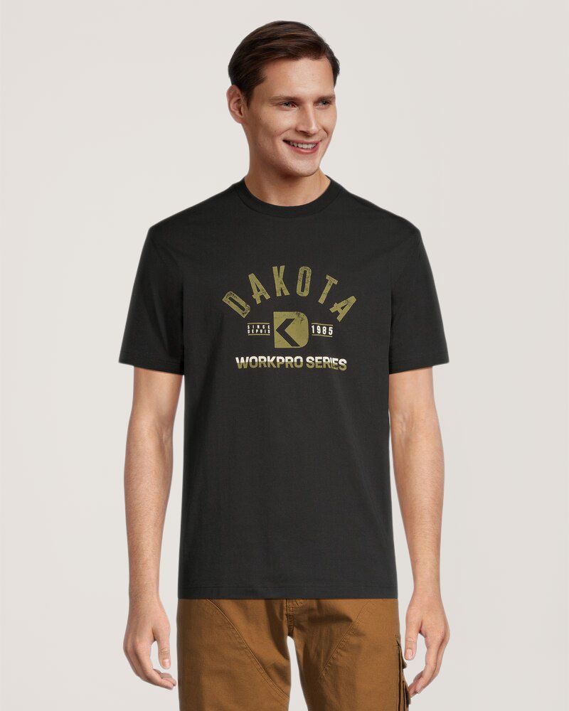 T-shirt en coton à logo en décalcomanie, pour hommes, série Workpro, Dakota