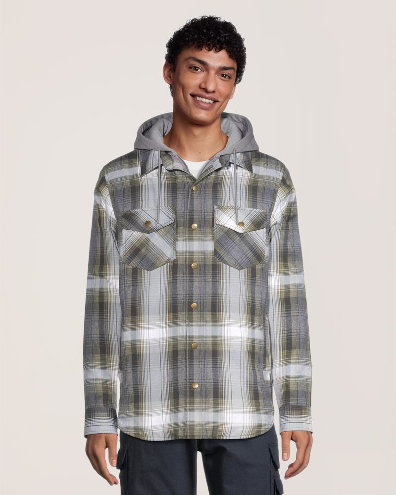 Chemise de travail en flanelle de coton matelassée avec chasse-tiques et chasse-moustiques, série WorkPro, Dakota