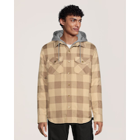 Chemise de travail en flanelle de coton matelassée avec chasse-tiques et chasse-moustiques, série WorkPro, Dakota Front_Flat