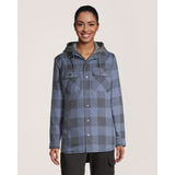 Chemise de travail en flanelle de coton matelassée avec chasse-tiques et chasse-moustiques pour femmes, série WorkPro, Dakota Front_Flat