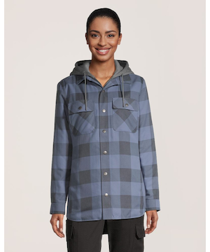 Chemise de travail en flanelle de coton matelassée avec chasse-tiques et chasse-moustiques pour femmes, série WorkPro, Dakota