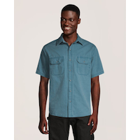 Chemise de travail à manches courtes en coton teint aux pigments pour hommes, série Dakota Workpro Front_Flat