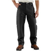 Pantalon de travail en coutil ferme avec panneaux avant doubles à jambe droite et coupe ample pour hommes, B01, Carhartt Front_Flat