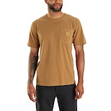 T-Shirt teint en pièce avec poche pour hommes, Carhartt Front_Flat