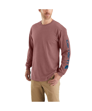 Carhartt Men's Loose Fit Sleeve Logo Long Sleeve Graphic T Shirt