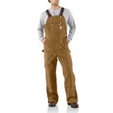 Carhartt Men's Loose Fit Firm Duck Bib Overalls Front_Flat