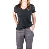 Dovetail Workwear Women's Solid V-Neck T Shirt Front_Flat