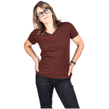 Dovetail Workwear Women's Solid V-Neck T Shirt Front_Flat