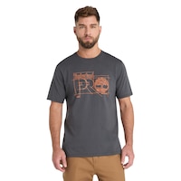 T-shirt à manches courtes avec logo schéma pour hommes, Timberland Pro Front_Flat