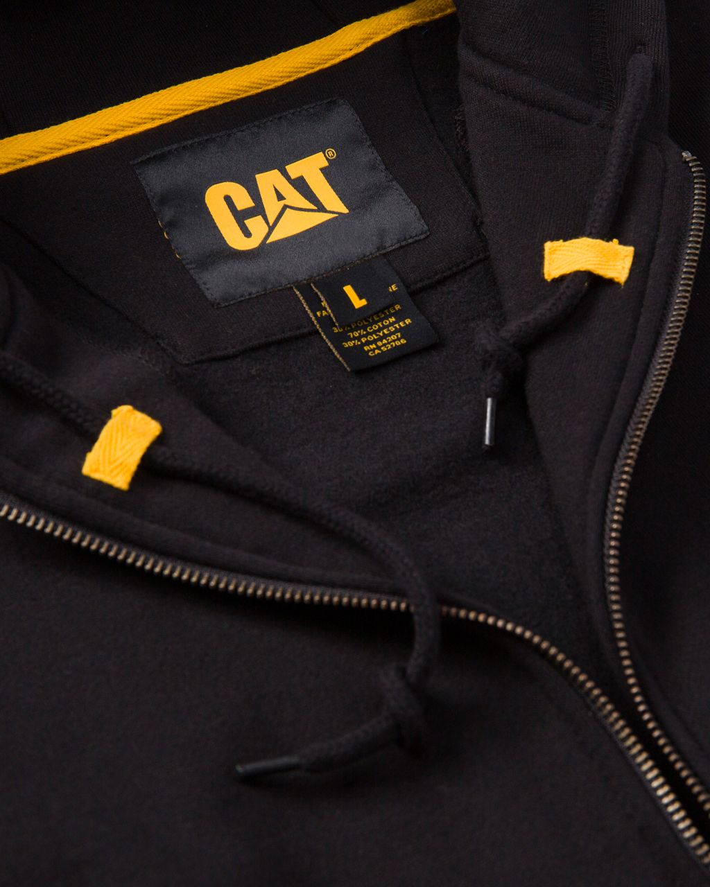 Chandail à capuche avec fermeture à glissière pleine longueur pour hommes, CAT