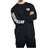 CAT Trademark Banner Long Sleeve Cotton T-Shirt Front_Angled_Right