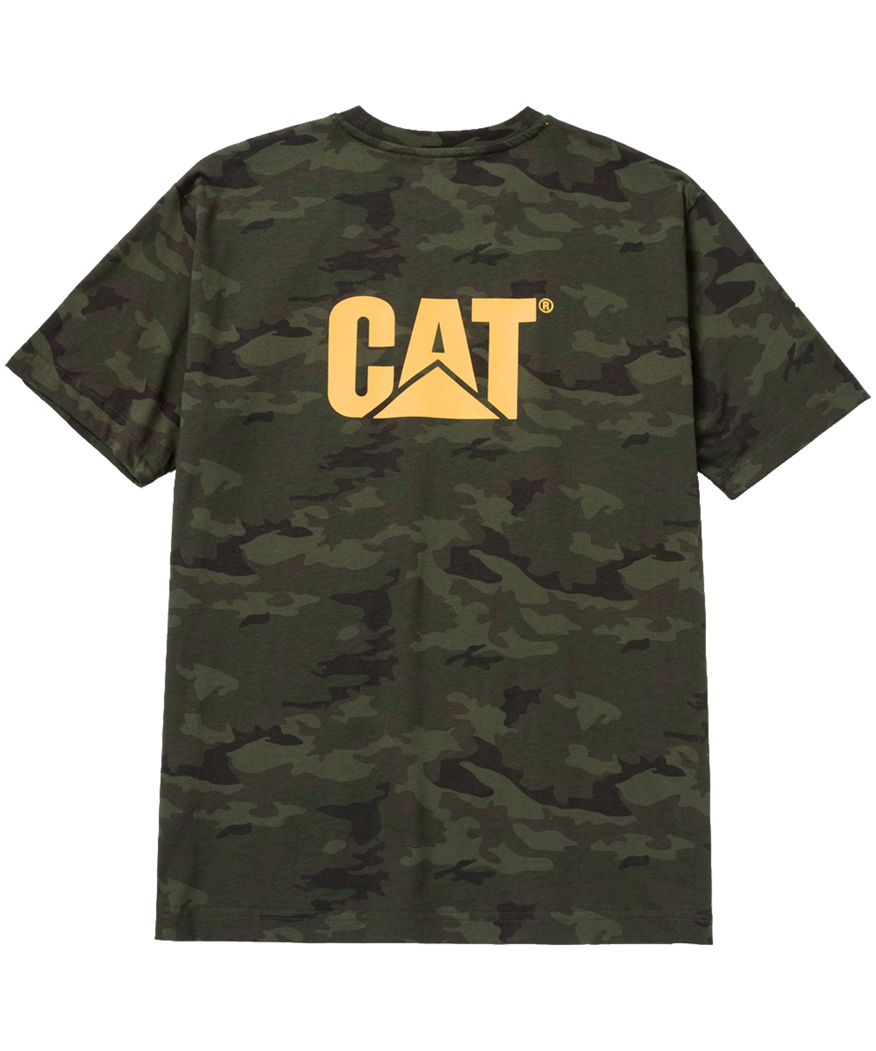 T-shirt en coton à manches courtes avec marque de commerce pour hommes, CAT