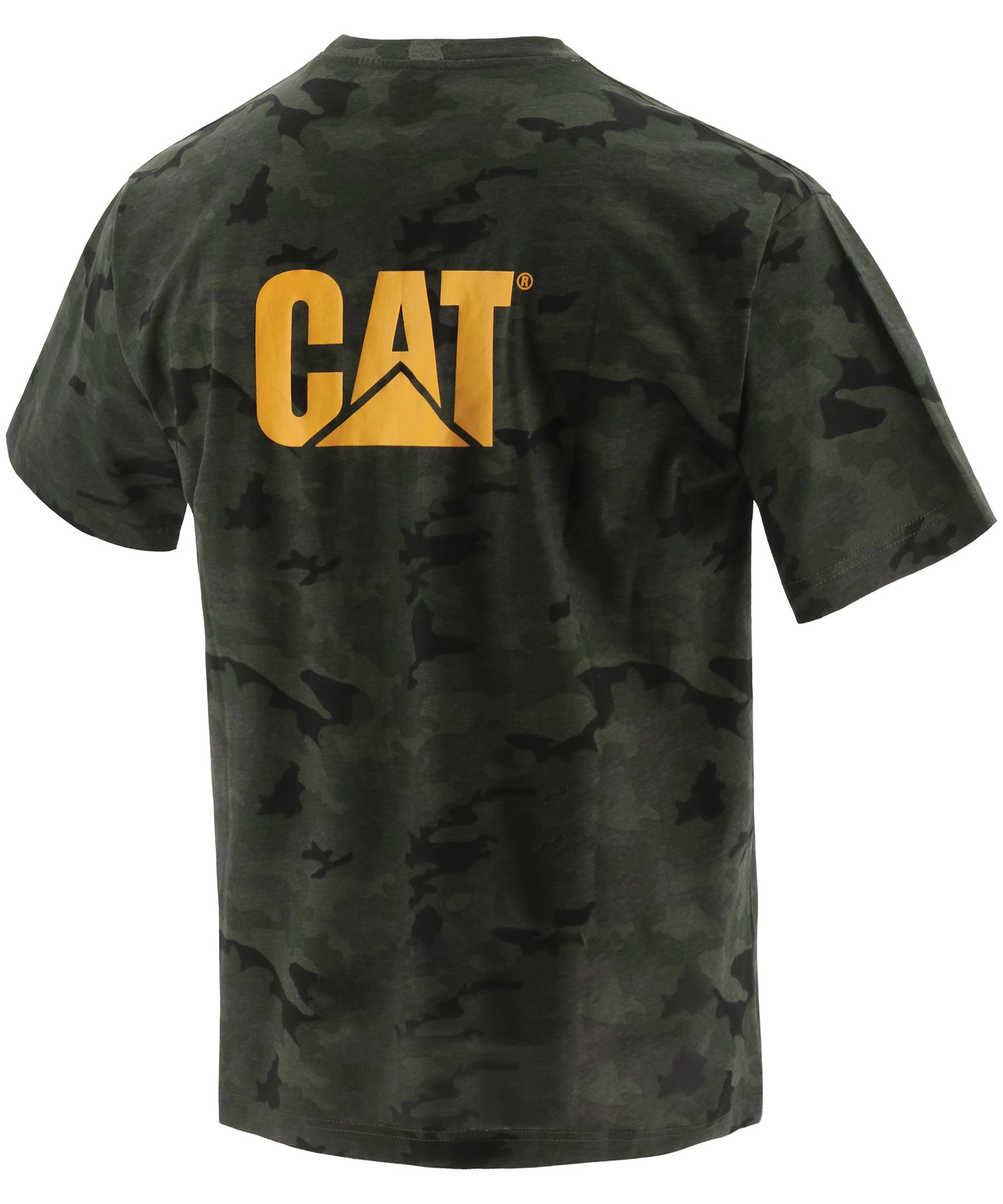 T-shirt en coton à manches courtes avec marque de commerce pour hommes, CAT