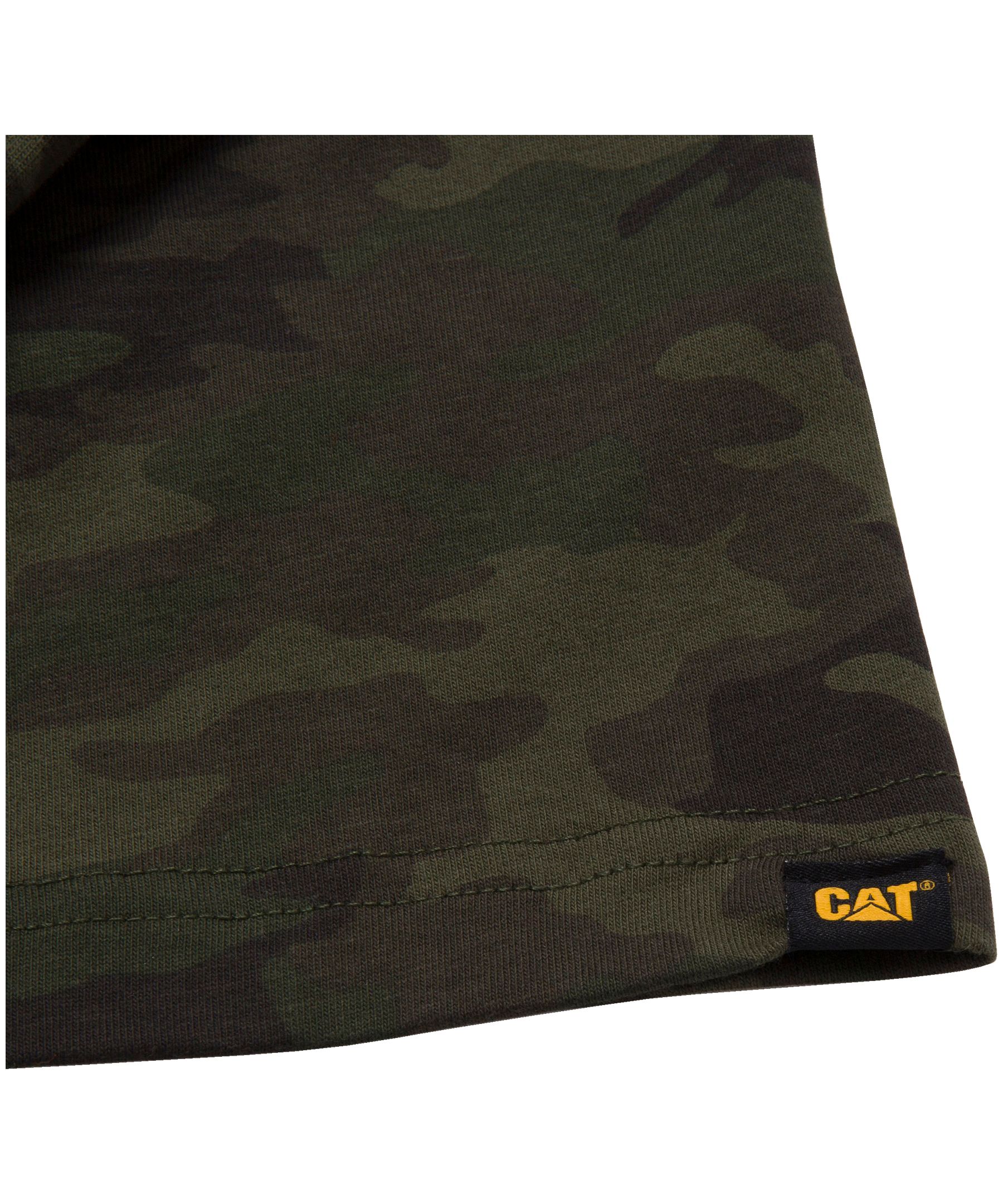T-shirt en coton à manches courtes avec marque de commerce pour hommes, CAT