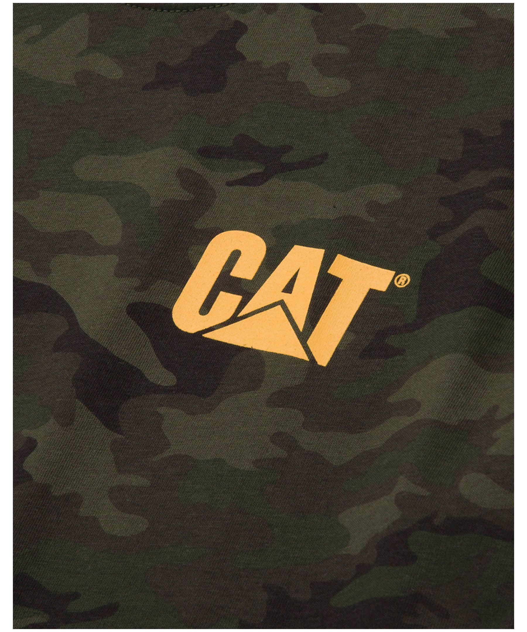 T-shirt en coton à manches courtes avec marque de commerce pour hommes, CAT