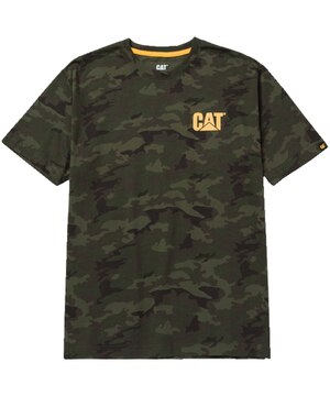 T-shirt en coton à manches courtes avec marque de commerce pour hommes, CAT