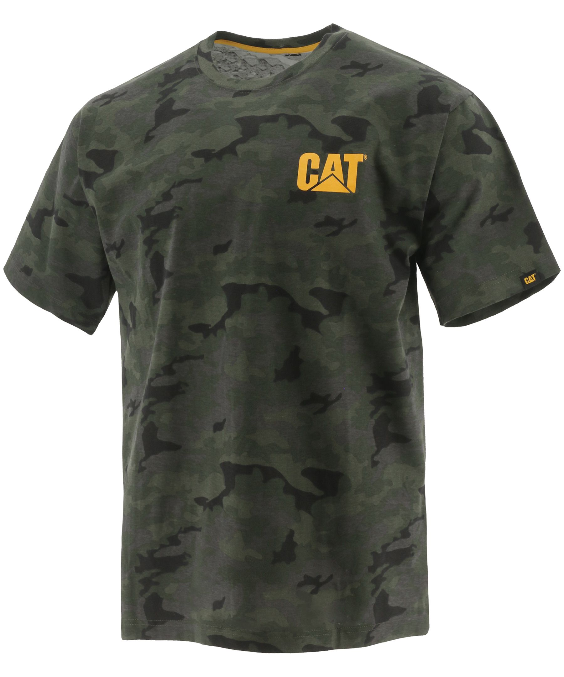 T-shirt en coton à manches courtes avec marque de commerce pour hommes, CAT