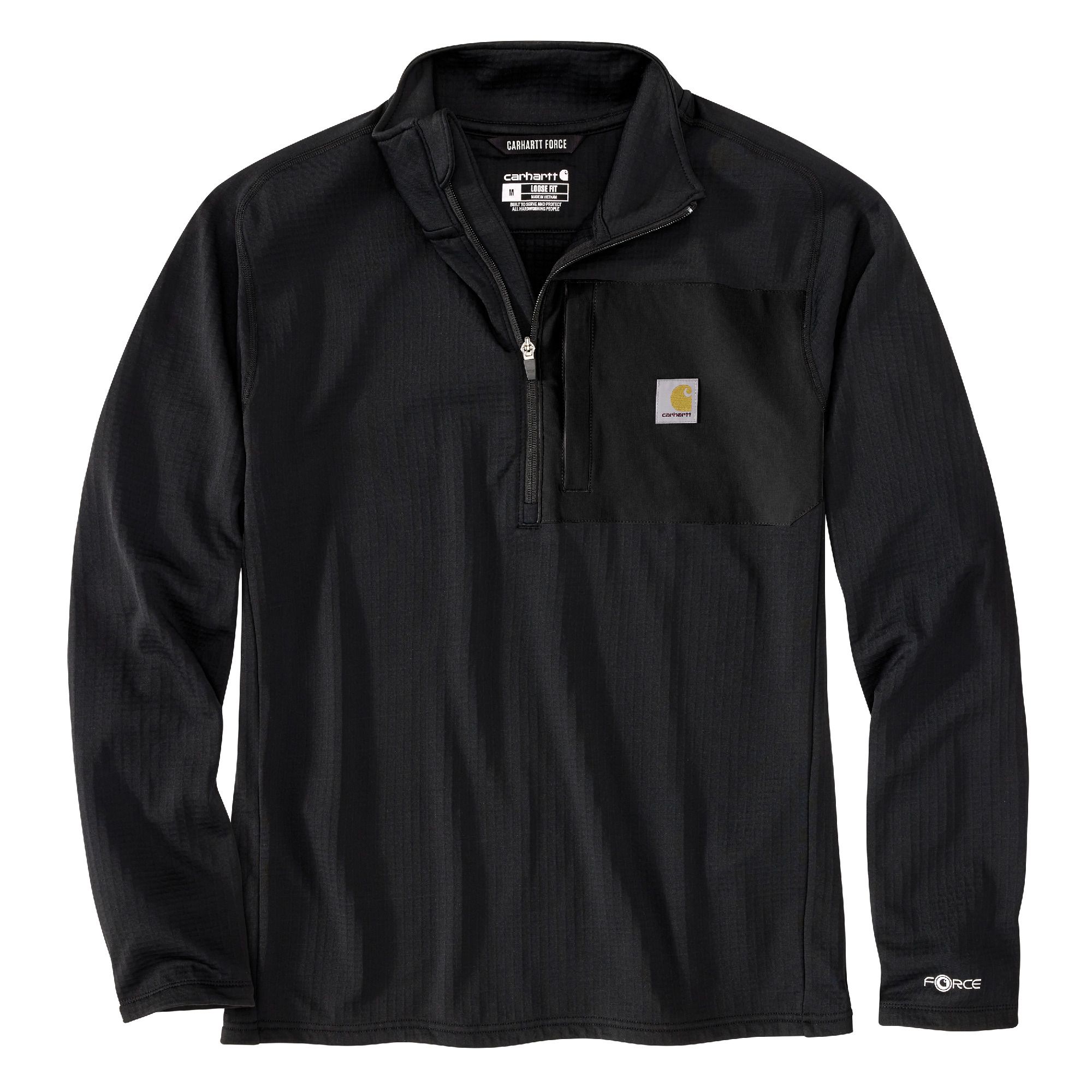 Carhartt Men's Force® Mock Neck Half Zip Grid Fleece Shirt