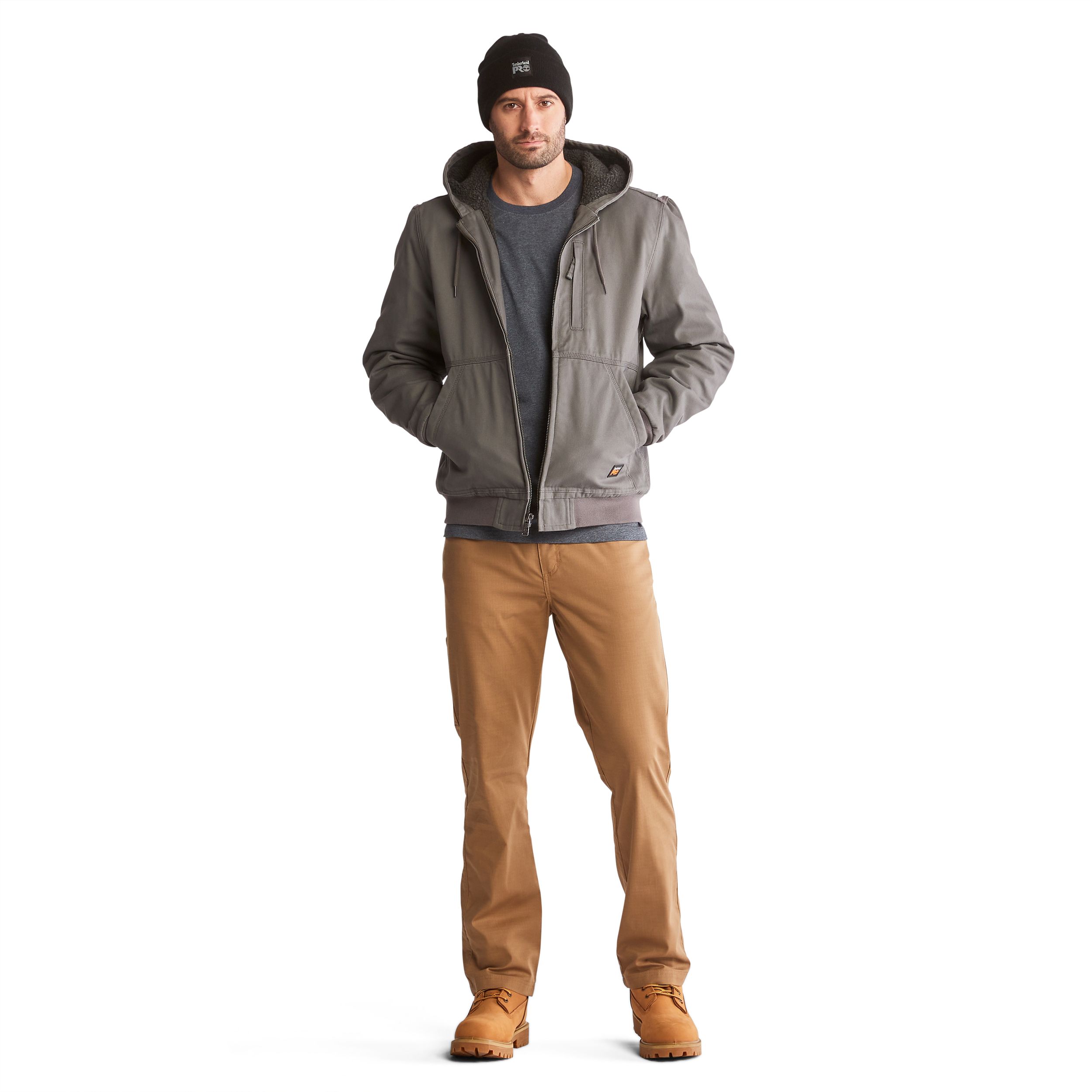 Timberland PRO Men's Gritman Lined Canvas Hooded Insulated Work Jacket