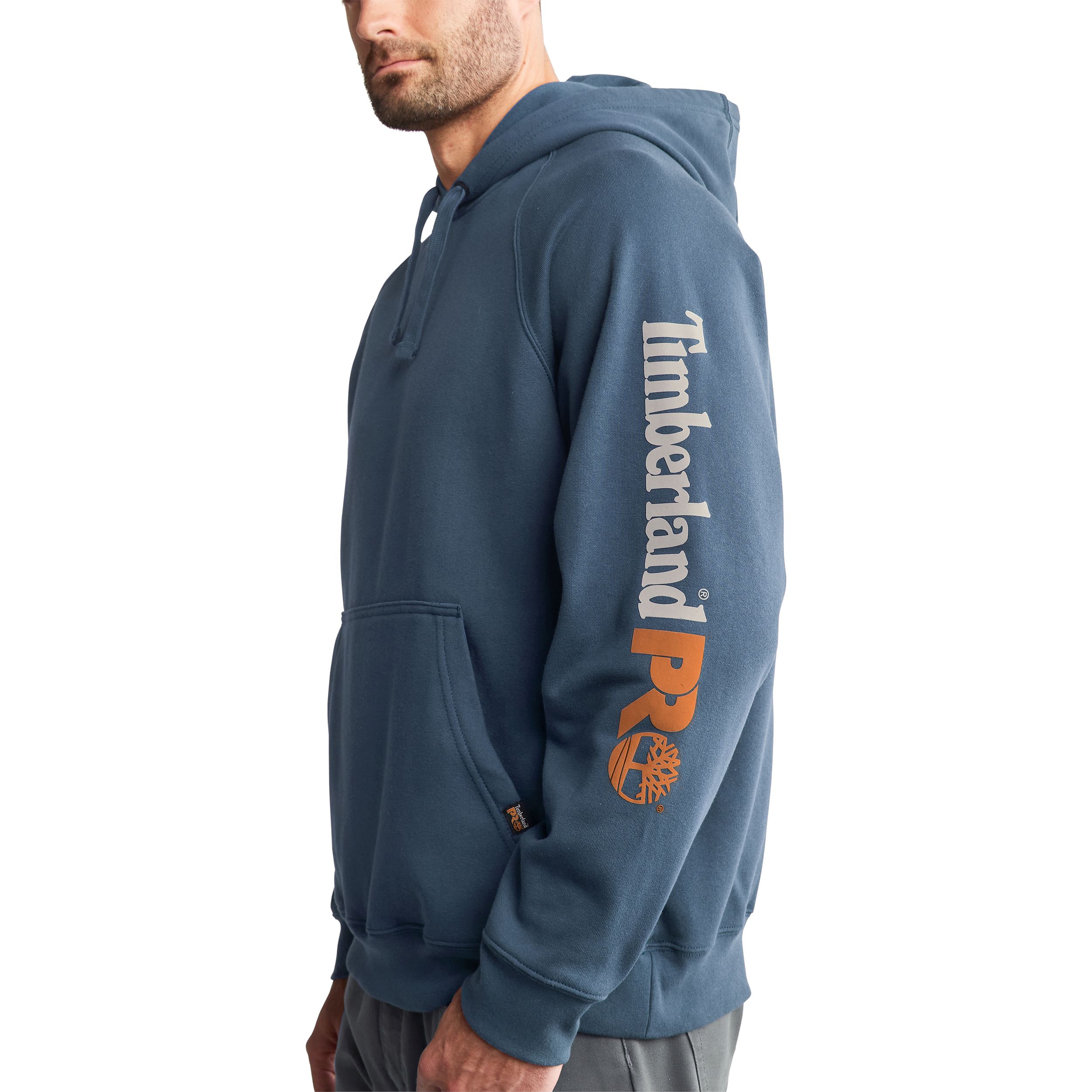 Chandail à capuche Timberland PRO RainRepel pour le travail avec logo sur la manche pour hommes, Hooded Honcho
