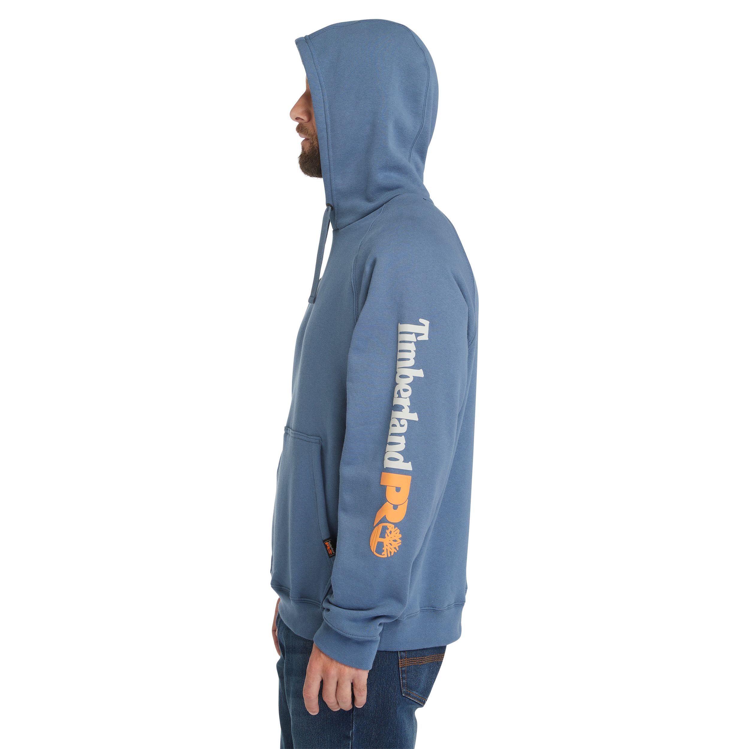 Chandail à capuche Timberland PRO RainRepel pour le travail avec logo sur la manche pour hommes, Hooded Honcho