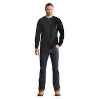 Timberland Pro Men's Flame Resistant Henley Shirt Front_Flat
