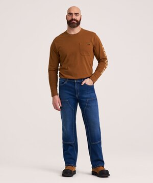 Pantalon de travail en denim à panneaux avant doubles avec HYPER-DRI&nbsp;HD1 pour hommes, série WorkPro, Dakota