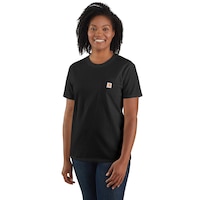 T-shirt de travail Carhartt épais à poche et à col ras du cou pour femmes