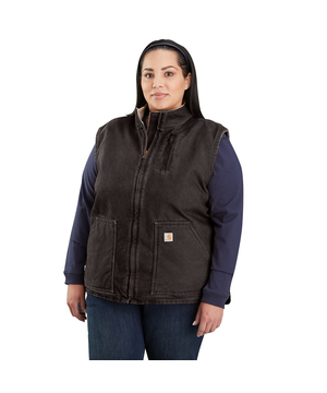 Veste Carhartt en coutil de coton doublé de sherpa à col cheminée pour femmes