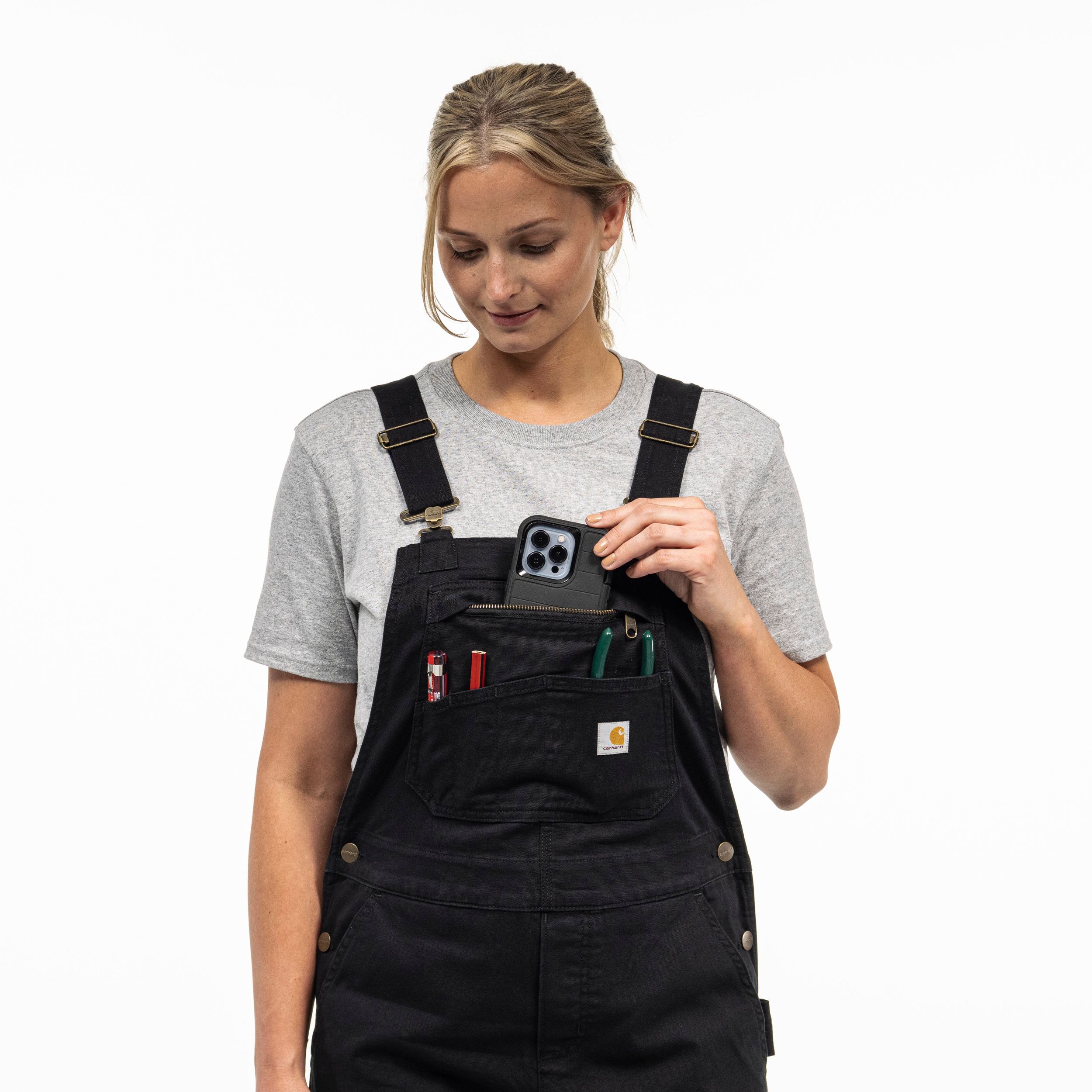 Carhartt Women's Rugged Flex Loose Fit Double Front Canvas Bib Overalls