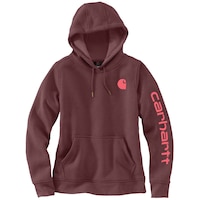 Chandail à capuche graphique à coupe décontractée avec logo sur la manche pour femmes~ Carhartt