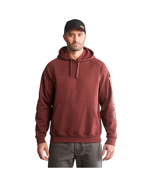 Chandail à capuche Timberland PRO RainRepel pour le travail avec logo sur la manche pour hommes, Hooded Honcho