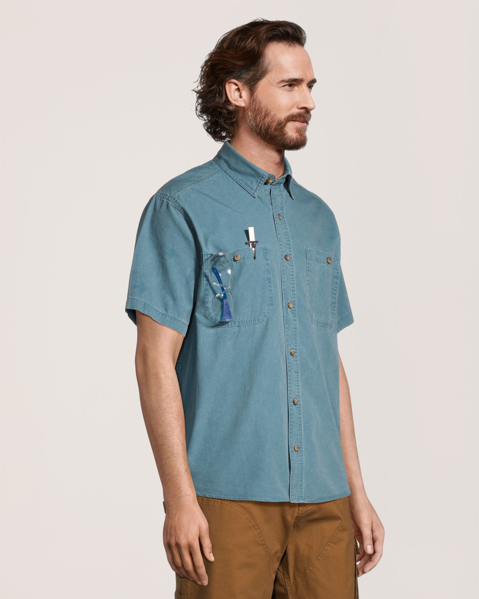 Haut de travail teint aux pigments pour hommes, série WorkPro, Dakota